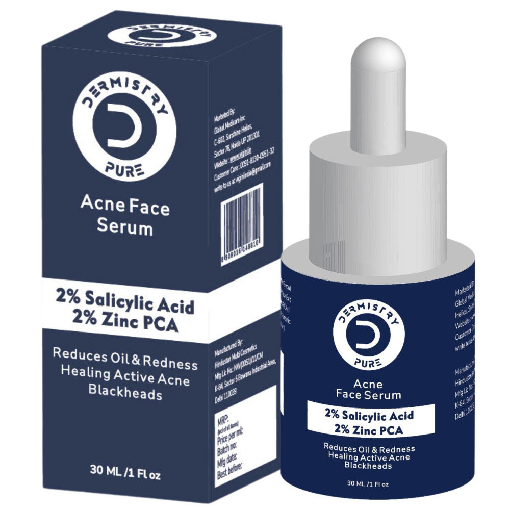 2% Salicylic Acid Zinc Face Serum For Oily Acne Prone Skin Open Pores Spots Scars Removal