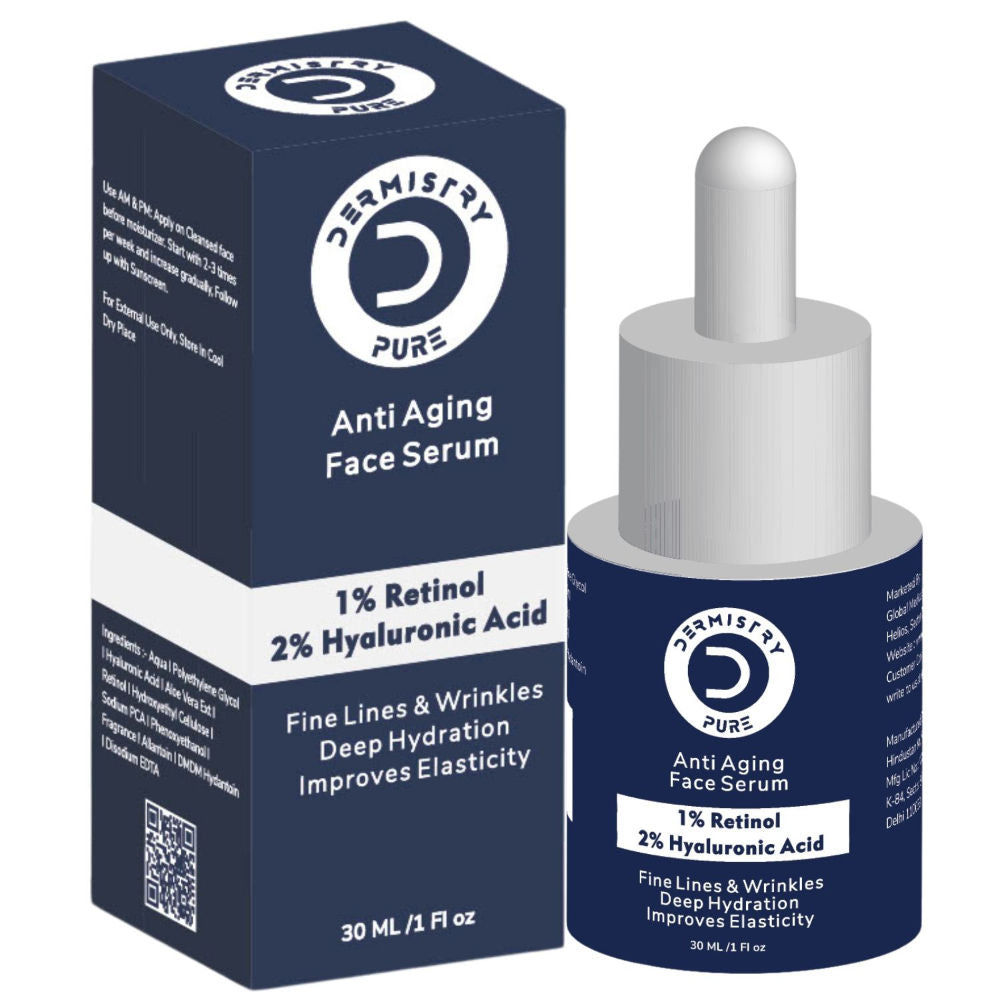 1% Retinol Hyaluronic Acid Anti Aging Day Night Face Serum For Ageing Dark Circle Wrinkles