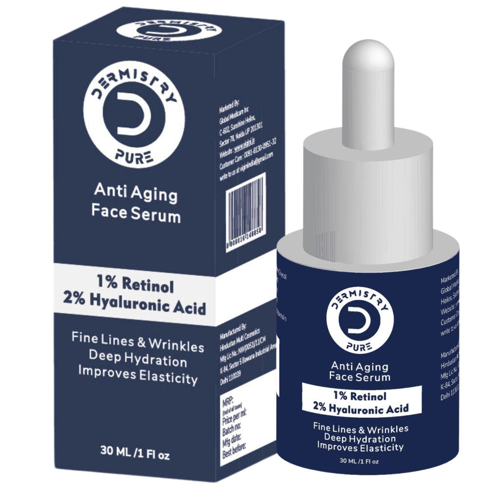 1% Retinol Hyaluronic Acid Anti Aging Day Night Face Serum For Ageing Dark Circle Wrinkles