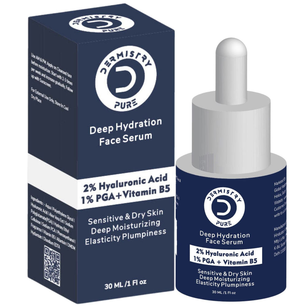 2% Hyaluronic Acid 1% PGA Vitamin B5 Moisturizer Face Serum For Sensitive Dry & Oily Skin