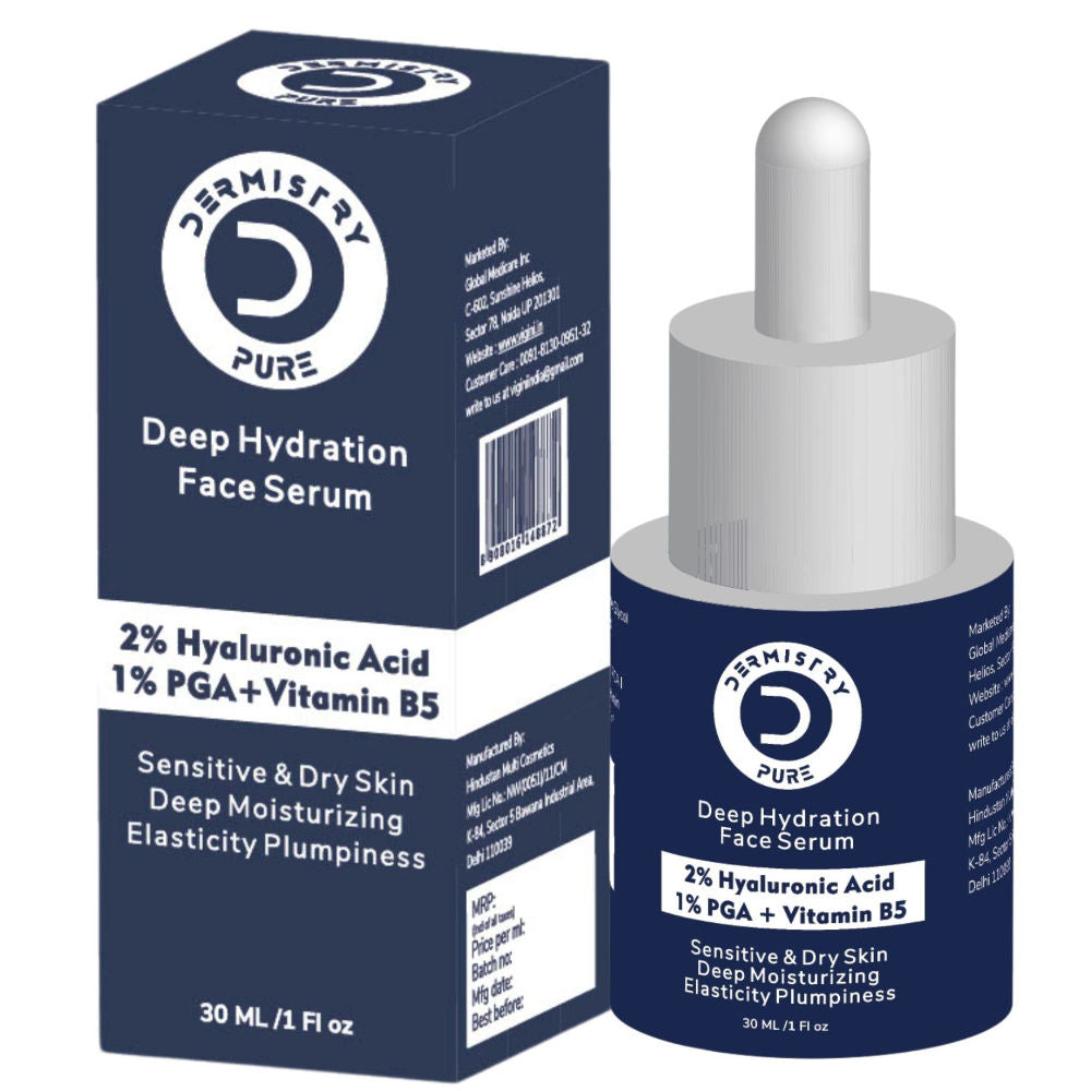 2% Hyaluronic Acid 1% PGA Vitamin B5 Moisturizer Face Serum For Sensitive Dry & Oily Skin