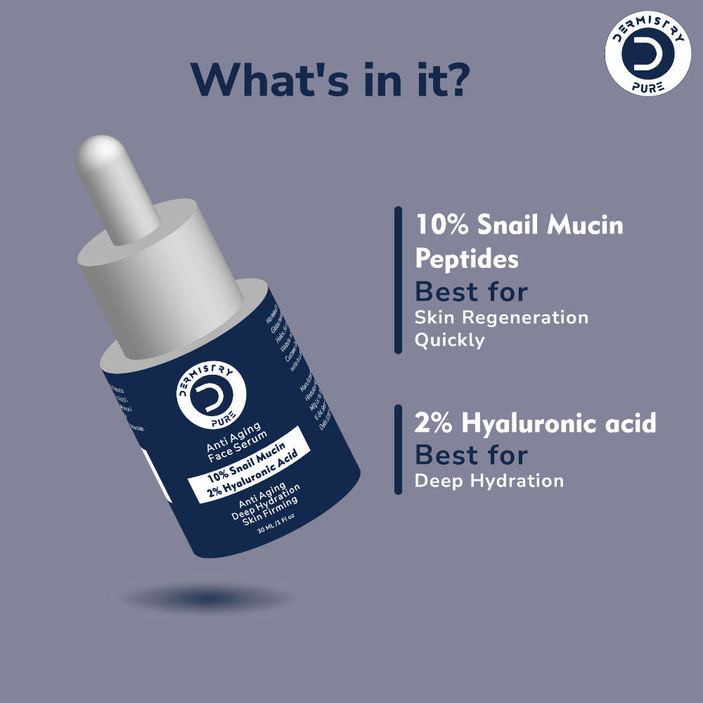 Snail Mucin 96 Peptide Anti Ageing Day Night Face Serum For Skin Tightening Aging Wrinkles