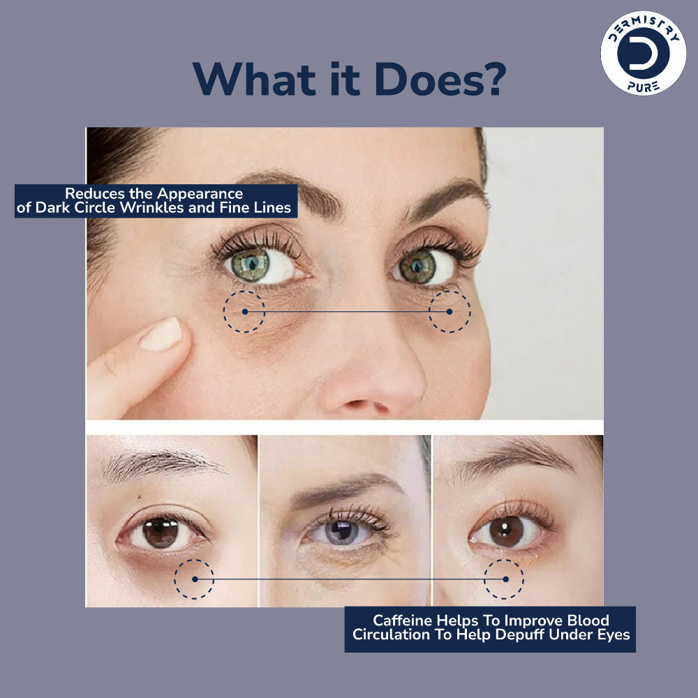 0.6% Retinol Caffeine Under Eye Cream Serum for Dark Circles Puffiness Wrinkles Puffy Eyes