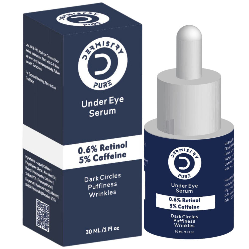 0.6% Retinol Caffeine Under Eye Cream Serum for Dark Circles Puffiness Wrinkles Puffy Eyes