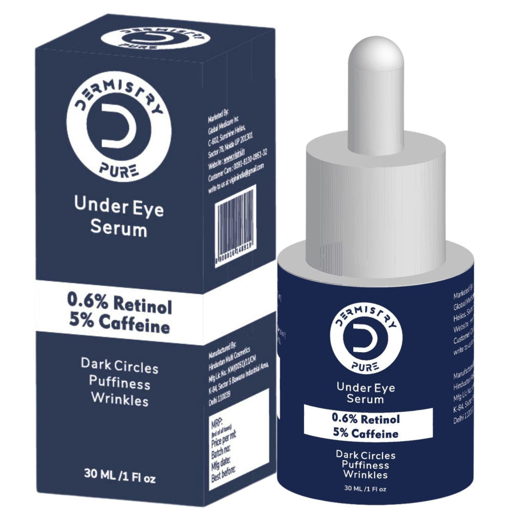 0.6% Retinol Caffeine Under Eye Cream Serum for Dark Circles Puffiness Wrinkles Puffy Eyes