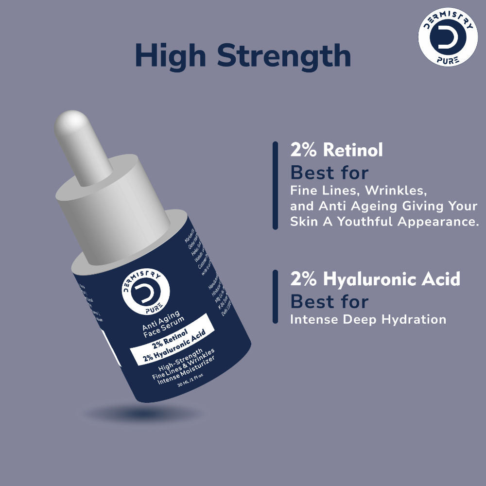 2% Retinol Hyaluronic Anti Aging Night Face Cream Serum for Ageing Dark Circles & Wrinkles
