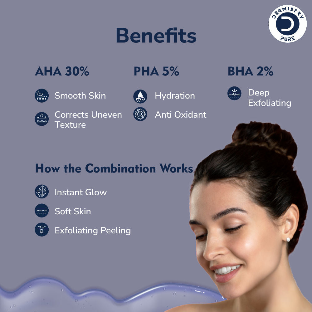 30% AHA 5% PHA 2% BHA Peeling Solution Face Serum Glowing Skin Exfoliating Chemical Peel
