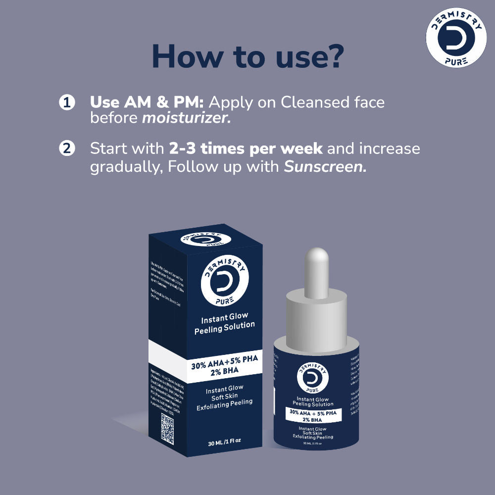 30% AHA 5% PHA 2% BHA Peeling Solution Face Serum Glowing Skin Exfoliating Chemical Peel