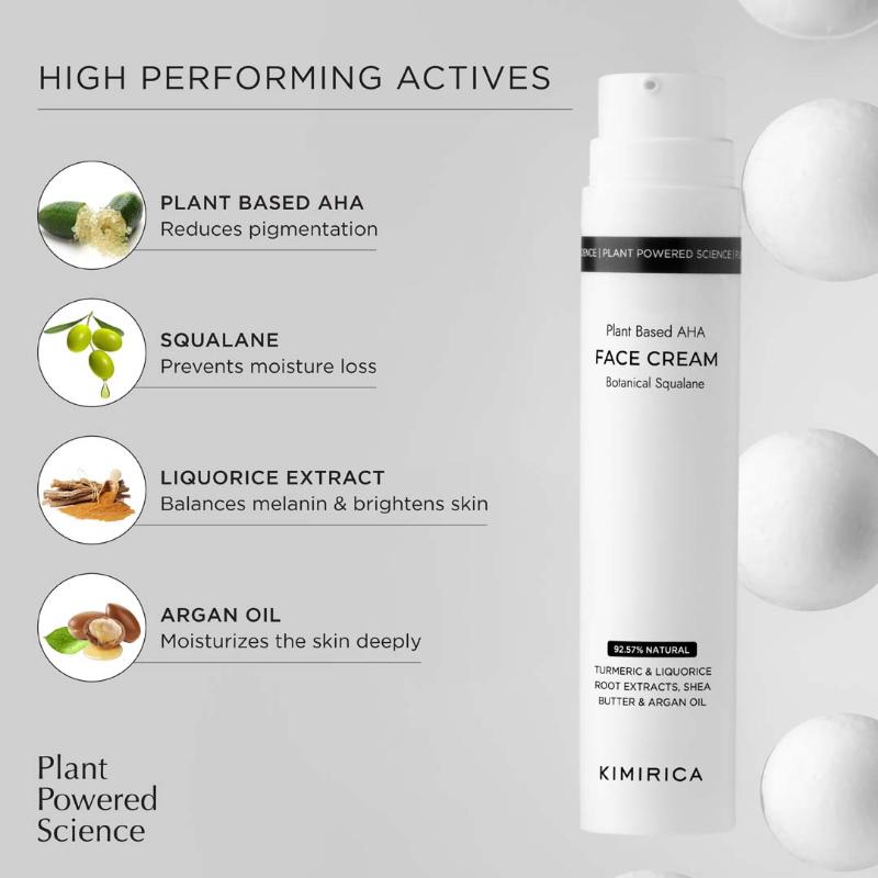 Brightening And Hydrating Face Cream With Plant Based AHA, Squalane, Butter & Argan Oil
