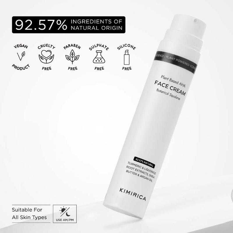 Brightening And Hydrating Face Cream With Plant Based AHA, Squalane, Butter & Argan Oil
