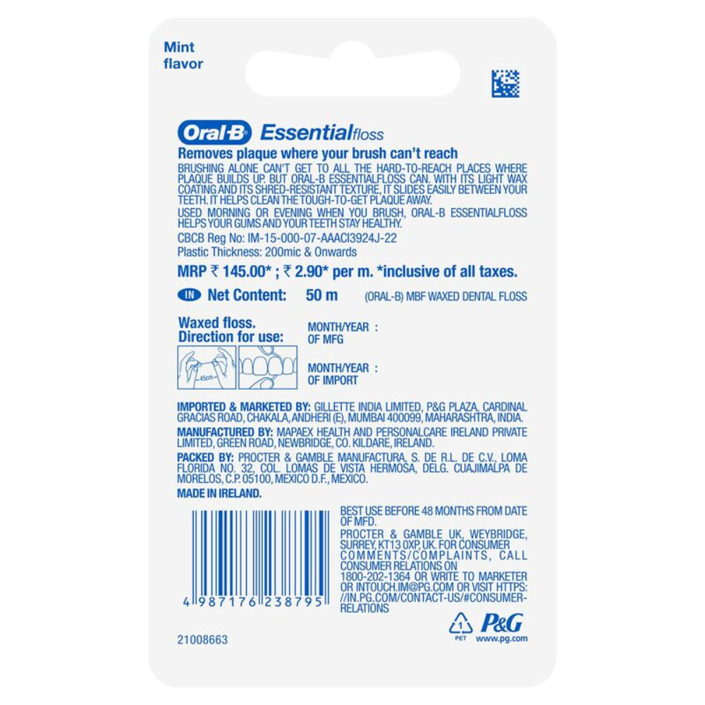 Essential Floss Waxed Dental Floss Mint