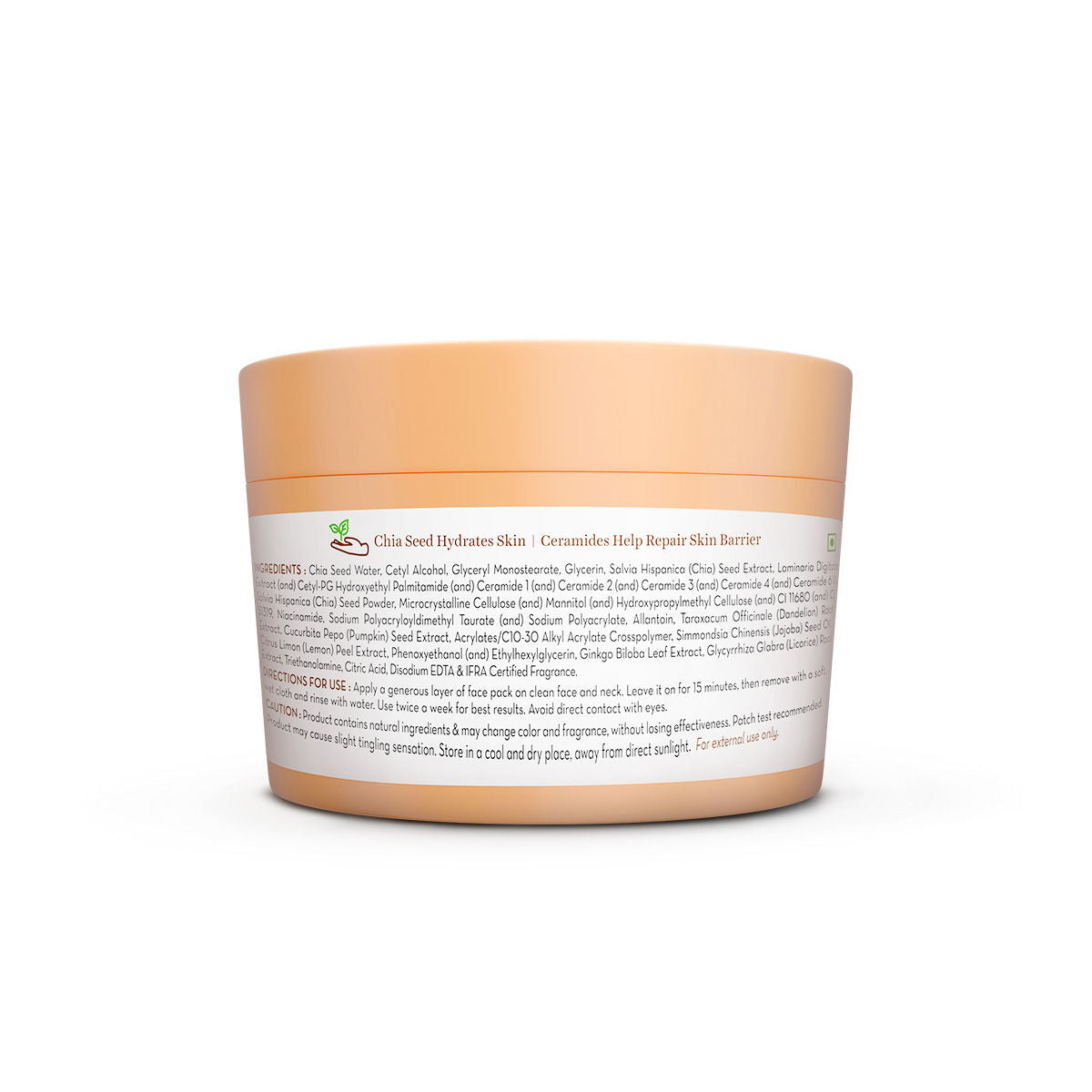 Chia Hydra Calm Face Pack Niacinamide & Ceramides for Hydration, Glow & Skin Brightening