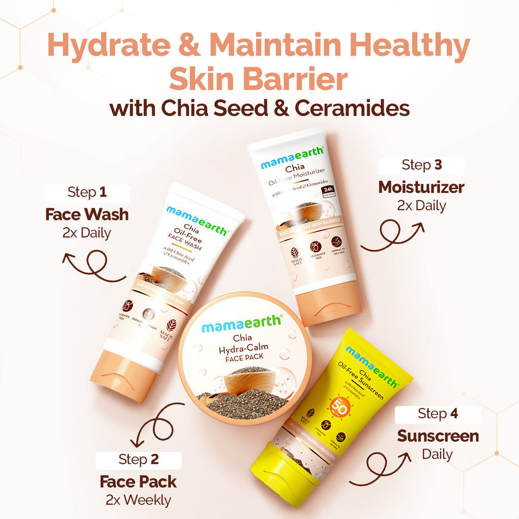 Chia Hydra Calm Face Pack Niacinamide & Ceramides for Hydration, Glow & Skin Brightening