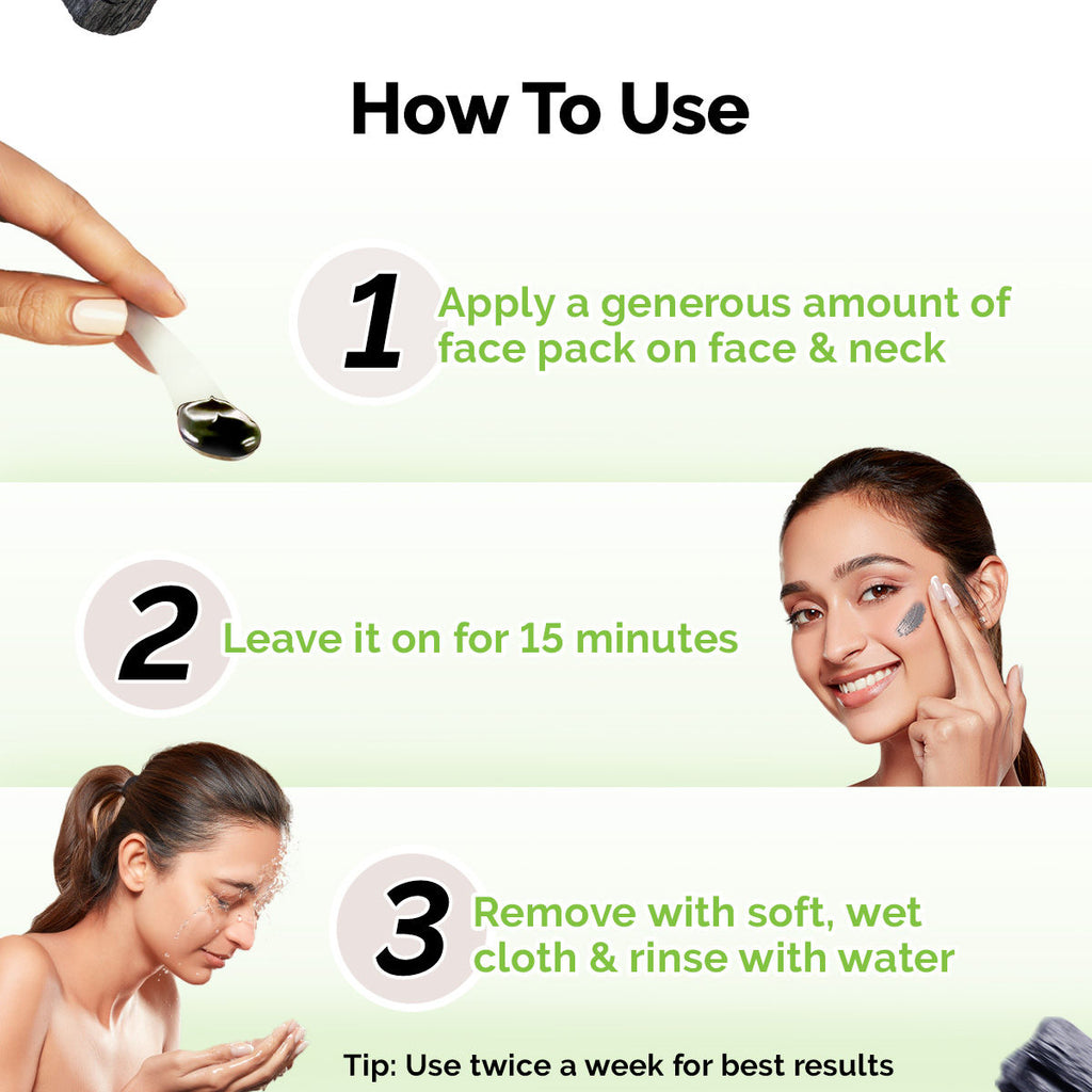 Charcoal Purifying Face Pack Detoxifies, Deep Cleanses, Minimizes Pores & Brightens Skin