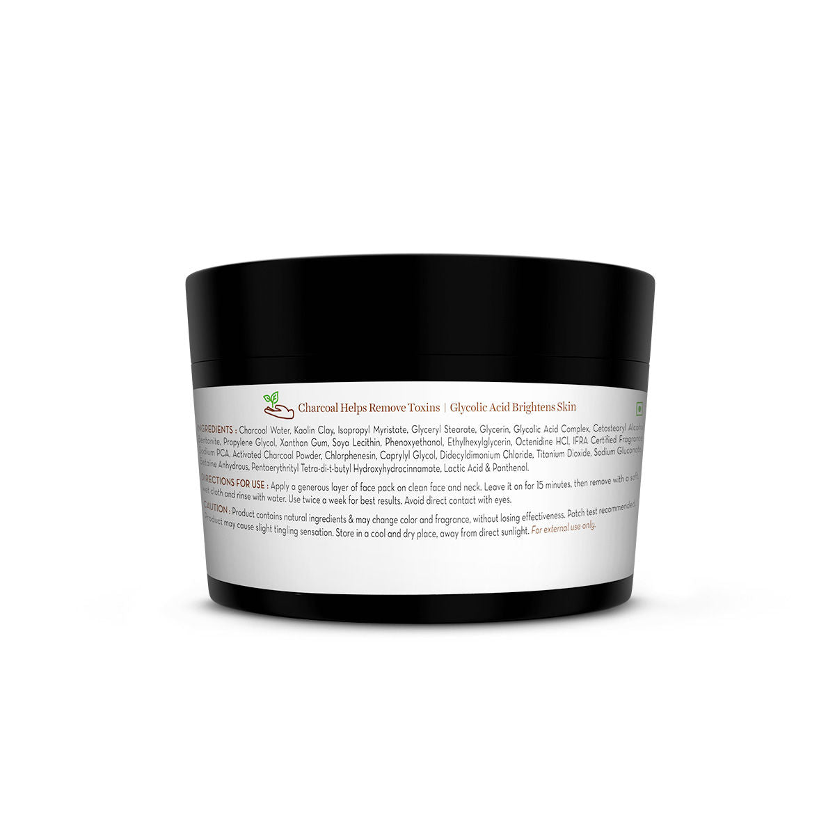 Charcoal Purifying Face Pack Detoxifies, Deep Cleanses, Minimizes Pores & Brightens Skin