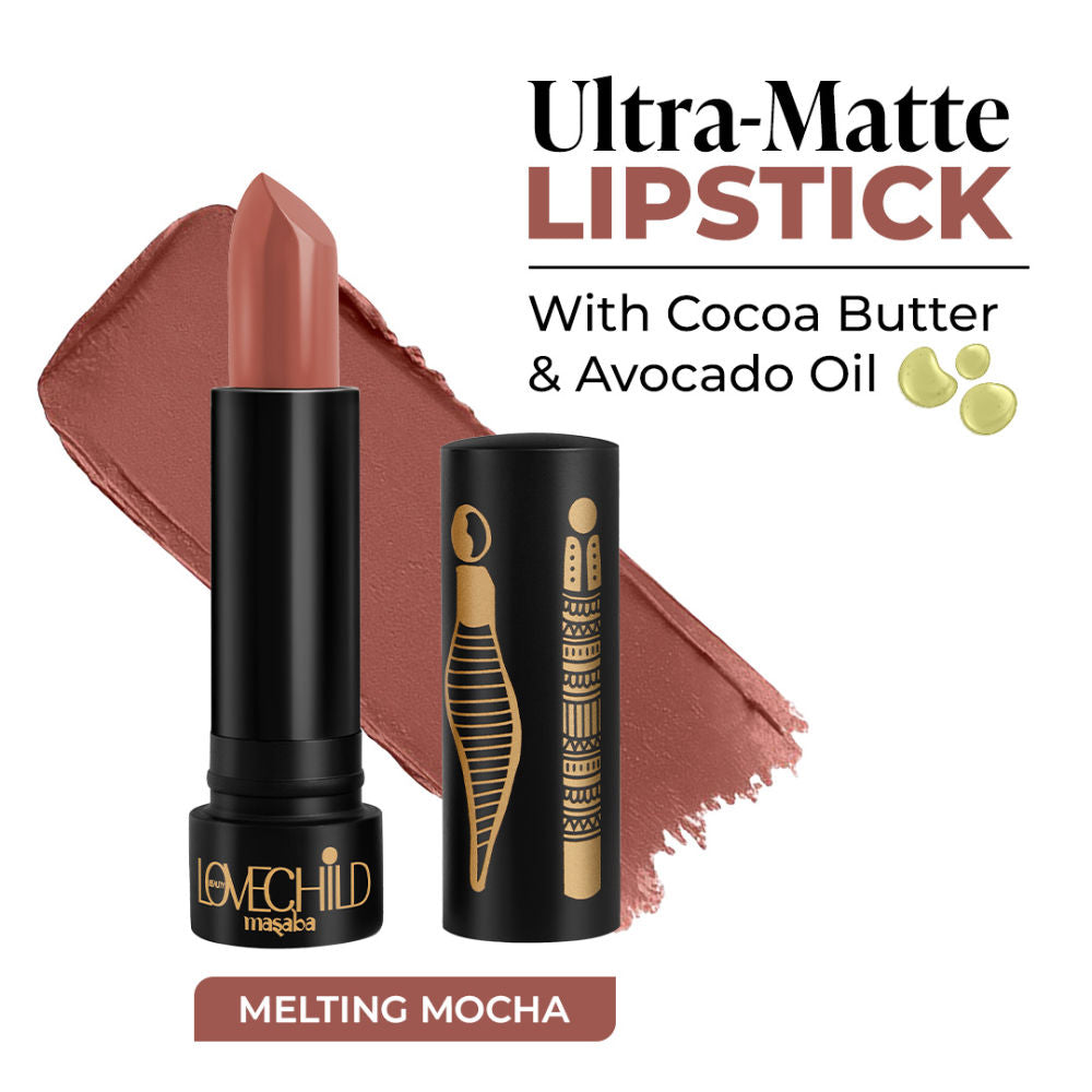 Bare Browns Ultra Matte Transfer-proof Lipstick, Enriched with Avocado Oil & Vitamin E - Melting Mocha