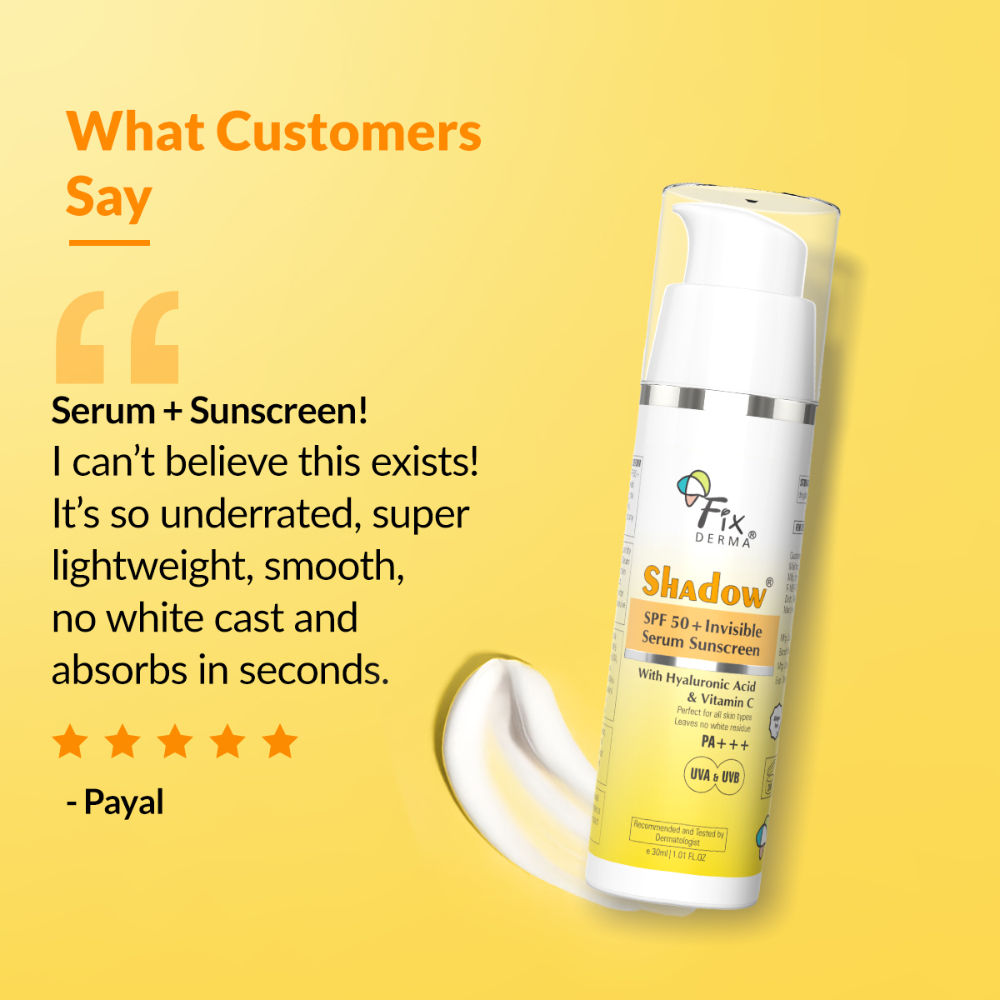 Shadow Invisible Serum Sunscreen SPF 50+ PA+++ |No White Cast| For All Skin Types