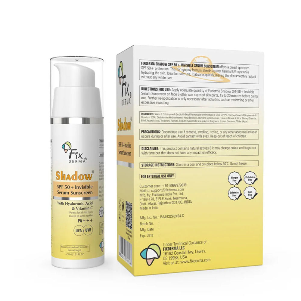 Shadow Invisible Serum Sunscreen SPF 50+ PA+++ |No White Cast| For All Skin Types