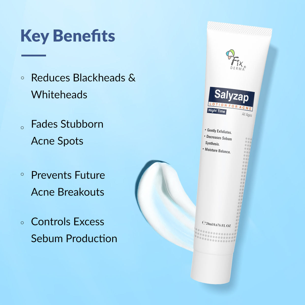 Salicylic Acid Salyzap Night Time Lotion, For Acne Scars, Pimples & Exfoliator