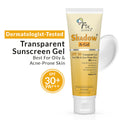 Shadow AGel SPF 30 Sunscreen For Acne Prone Skin, NonOily, UVA UVB, Transparent Gel