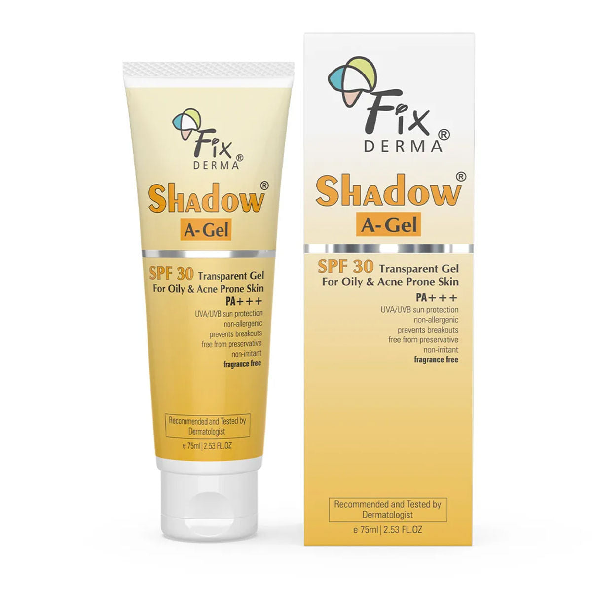 Shadow AGel SPF 30 Sunscreen For Acne Prone Skin, NonOily, UVA UVB, Transparent Gel