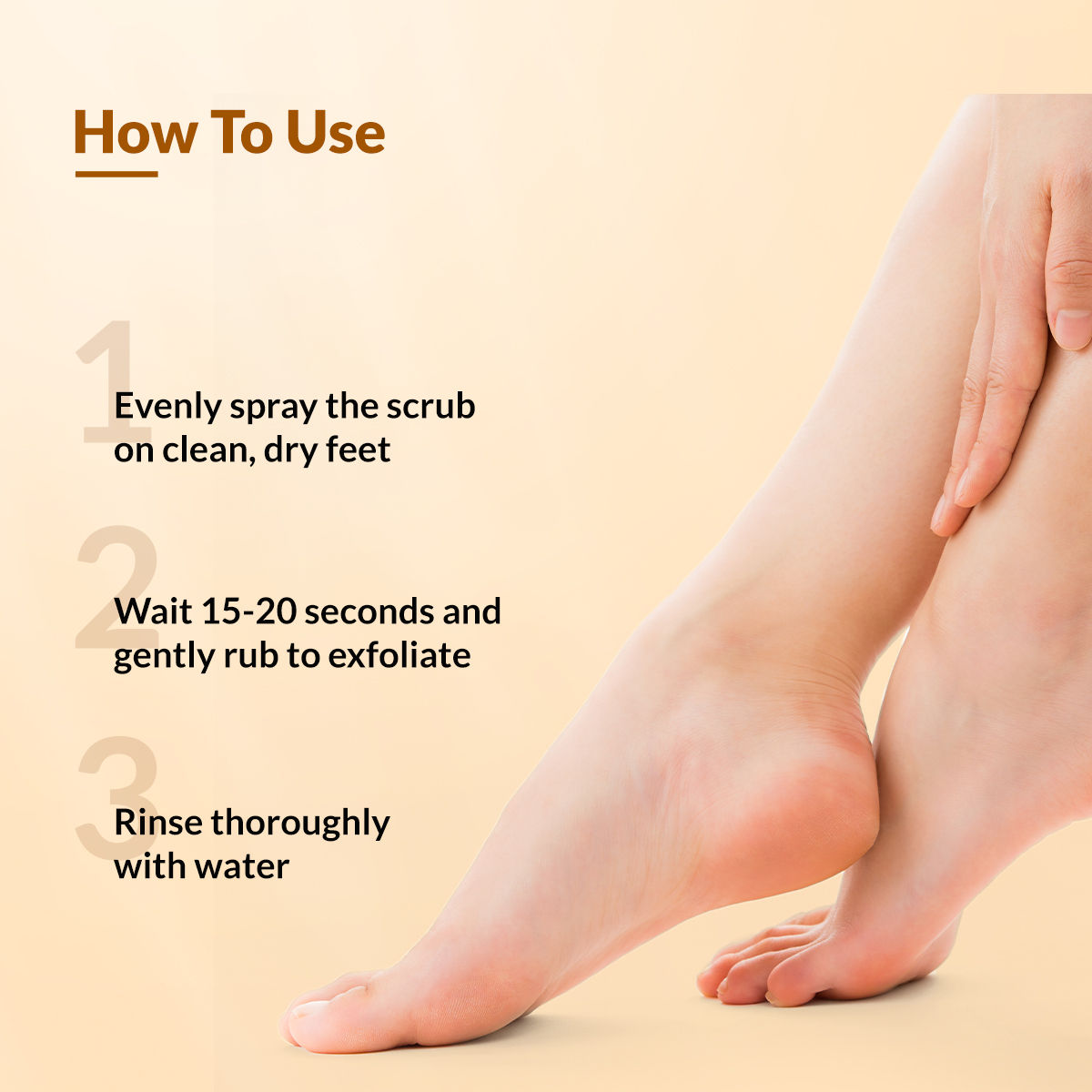 Foobetik Foot Scrub Spray with 5% Lactic Acid & Shea Butter for Smooth Heels