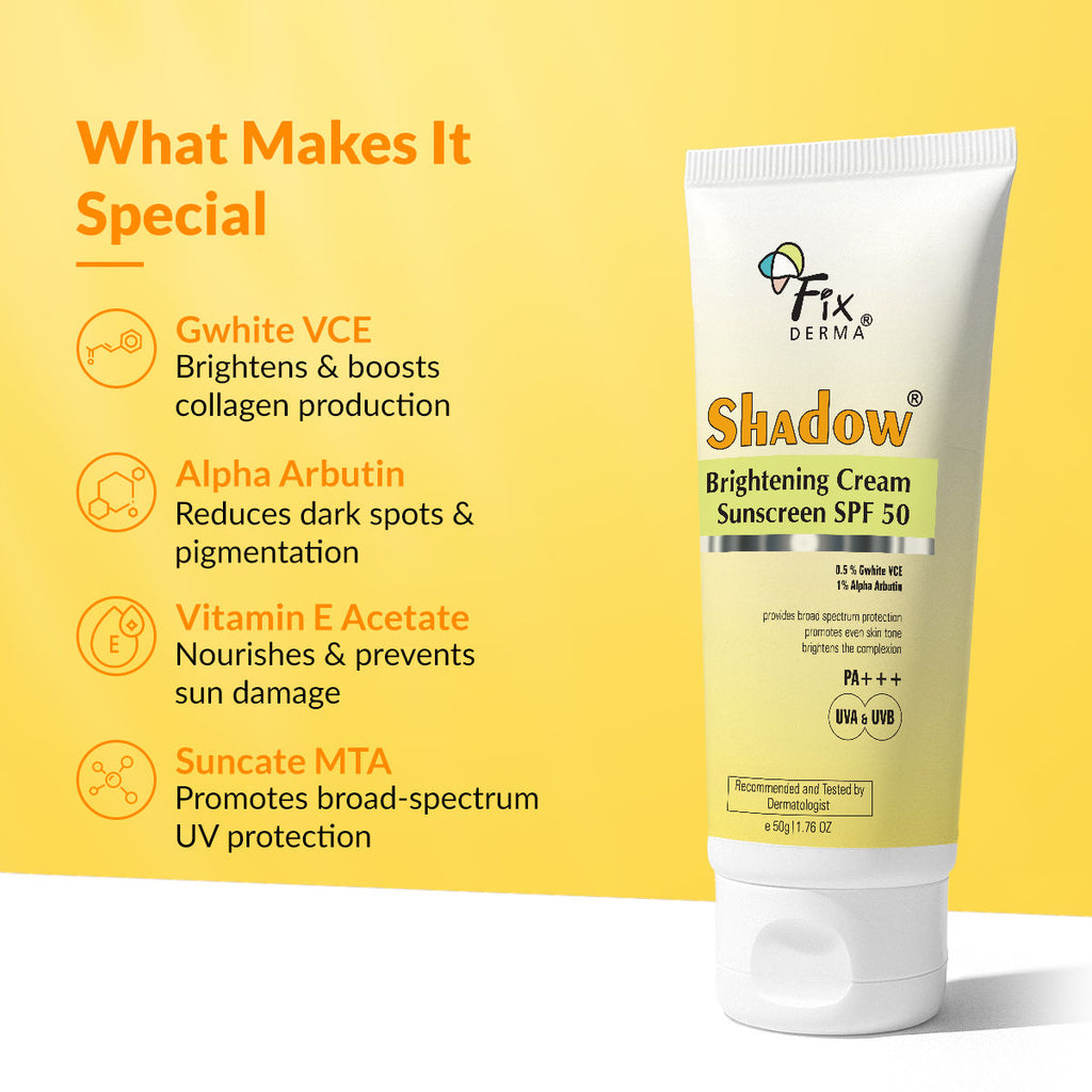 Shadow Brightening Sunscreen SPF 50 PA+++With Vitamin C Reduce Tan & Brightens