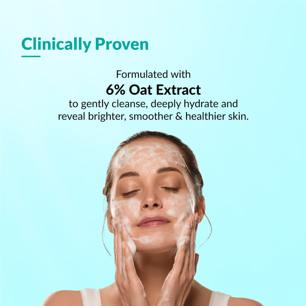 Dewrav Gentle & Hydrating Face Wash with 6% Oats Extract, Dry to Normal Skin