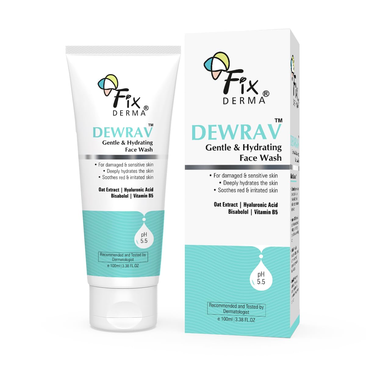 Dewrav Gentle & Hydrating Face Wash with 6% Oats Extract, Dry to Normal Skin