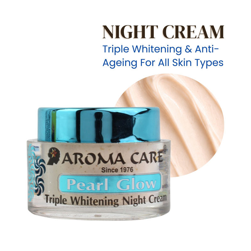 Pearl Glow Triple Whitening & Anti-Ageing Night Cream for All Skin Types