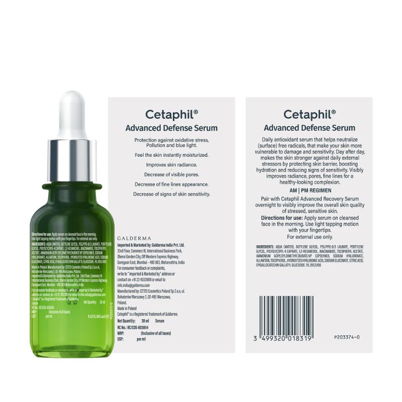 Advanced Defense Serum with Gallic Acid, Boosts Skin Radiance & Brightness