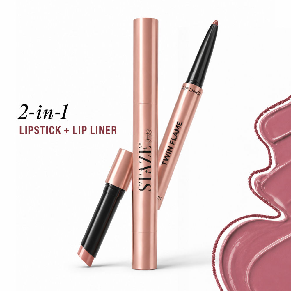 9To9 Twin Flame 2In1 Lipstick + Lip Line - 02 Soft Launch