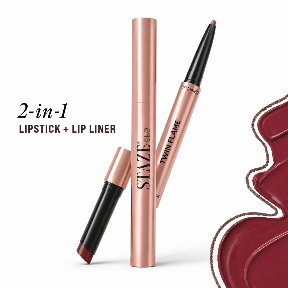 9To9 Twin Flame 2In1 Lipstick + Lip Line - 06 Love Language