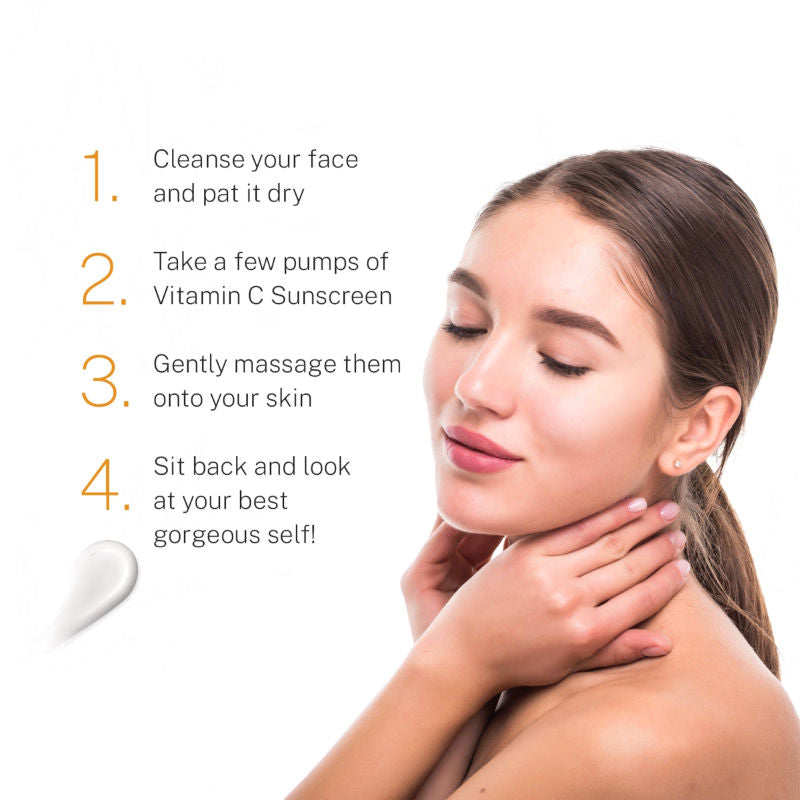 Vitamin C Sunscreen SPF-50 for UVA UVB Ray Protection with Vitamin CEssential Oils