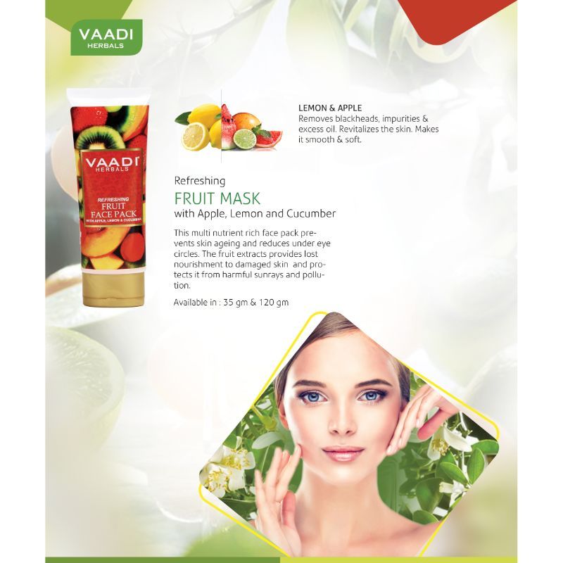 Vaadi Herbal Refreshing Fruit Pack with Apple, Lemon & Cucumber