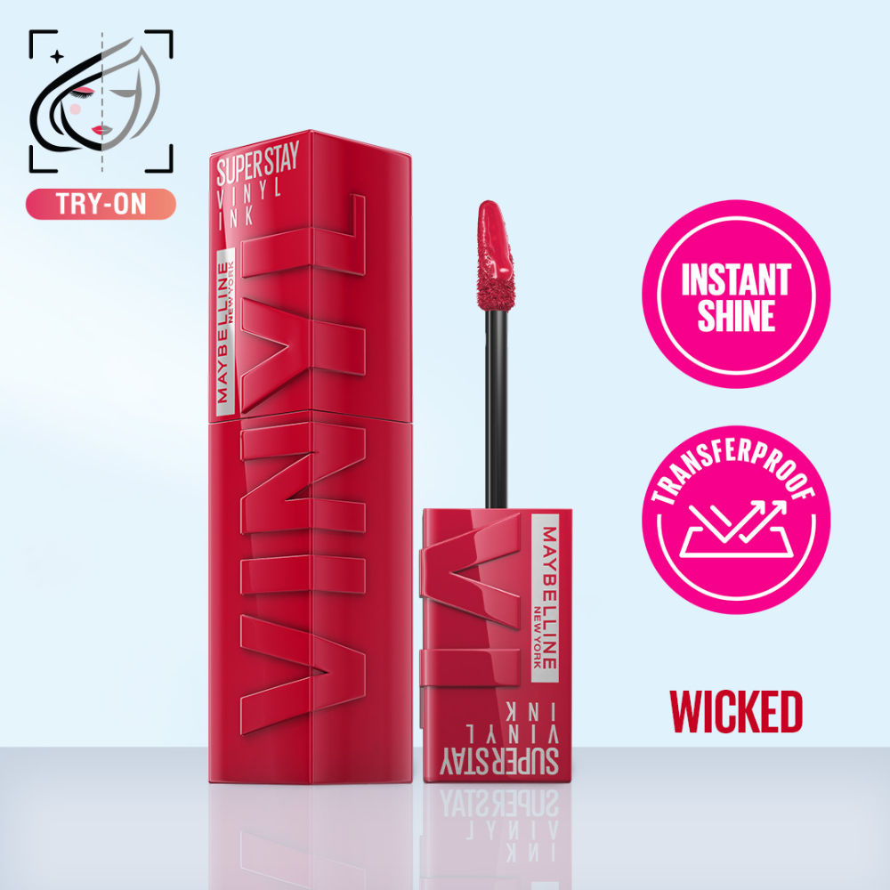 Super Stay Vinyl Ink Liquid Lipstick, Instant Shine Lasts Up To 16H - Wicked