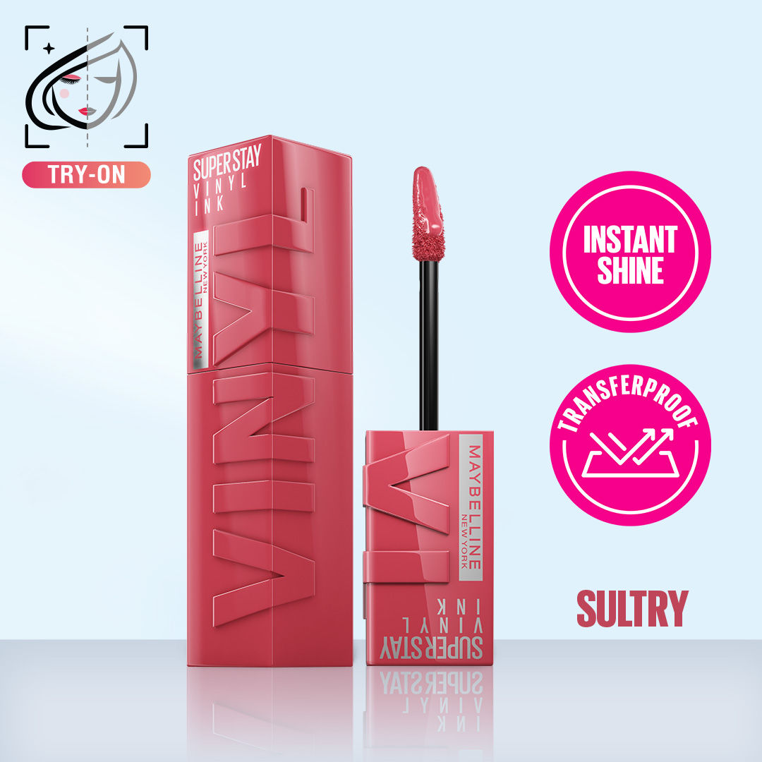Super Stay Vinyl Ink Liquid Lipstick, Instant Shine Lasts Up To 16H - Sultry