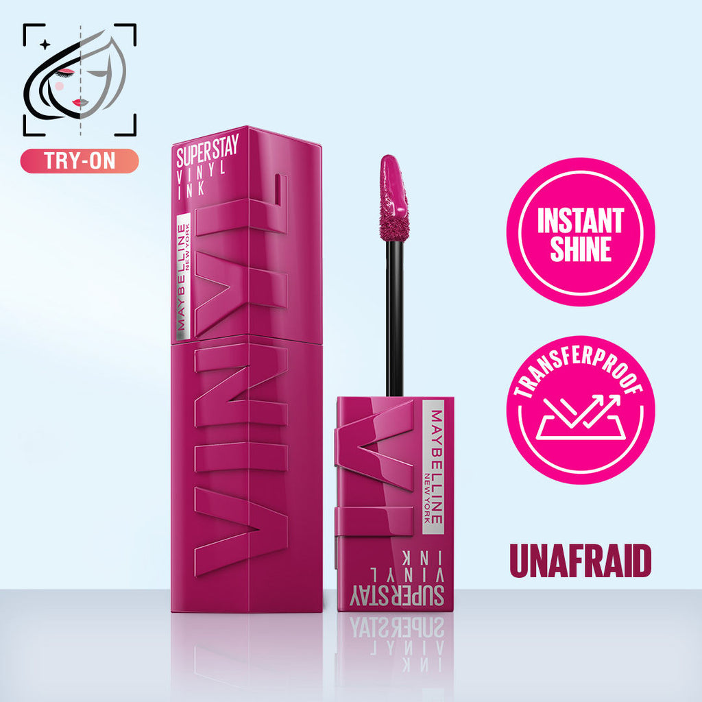 Super Stay Vinyl Ink Liquid Lipstick, Instant Shine Lasts Up To 16H - Unafraid