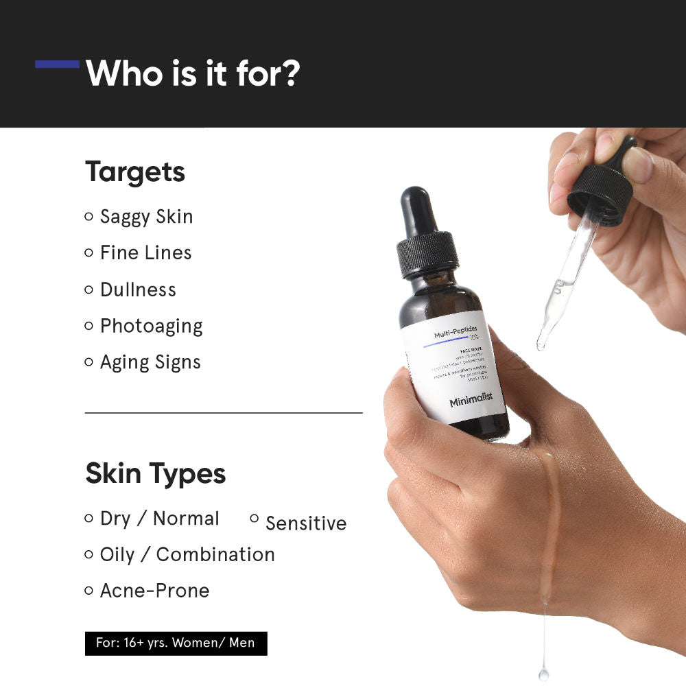 10% Multi Peptide Face Serum For Anti Aging & Collagen Boost With Bio-Placenta