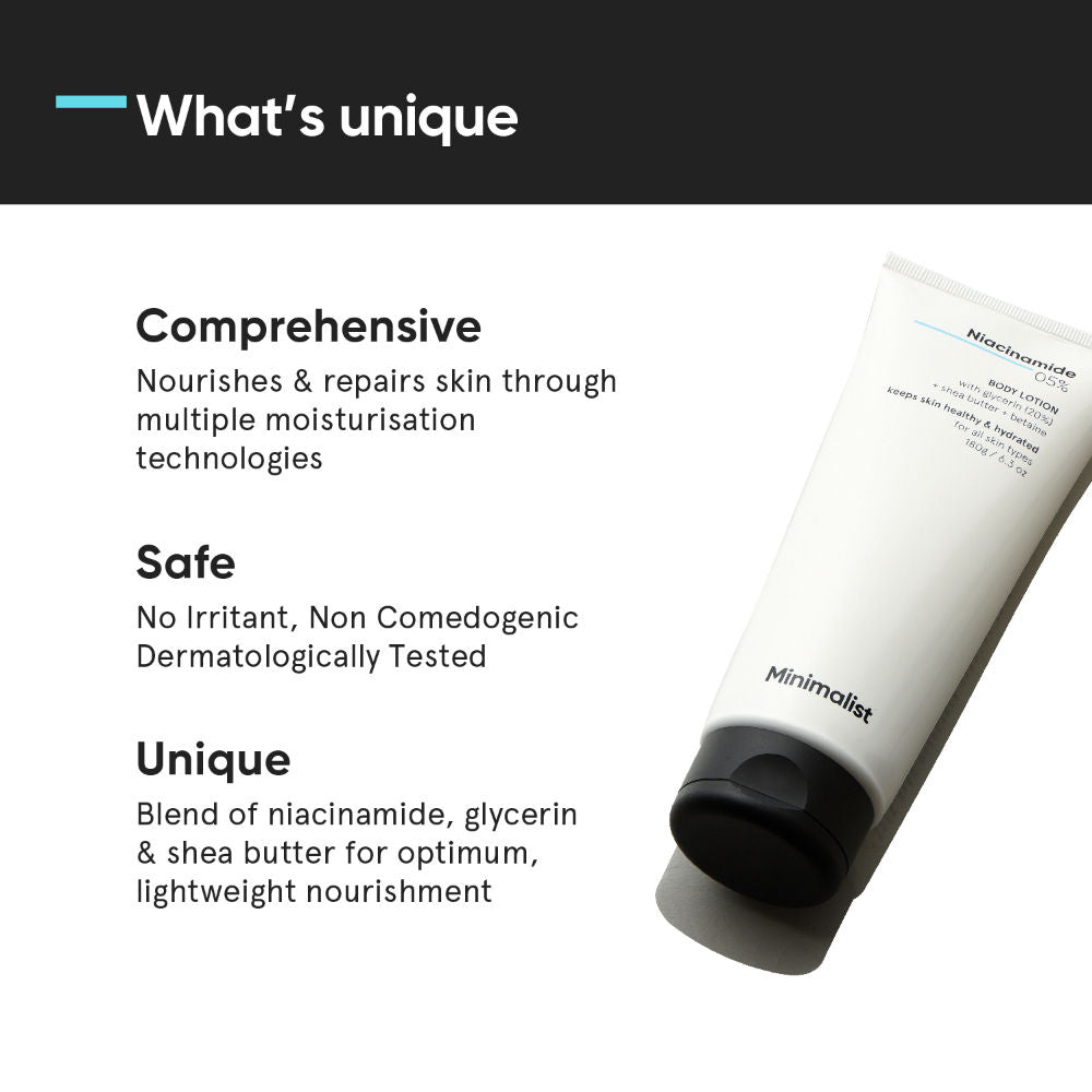 5% Niacinamide Body Lotion With Shea Butter, Glycerine & Betaine