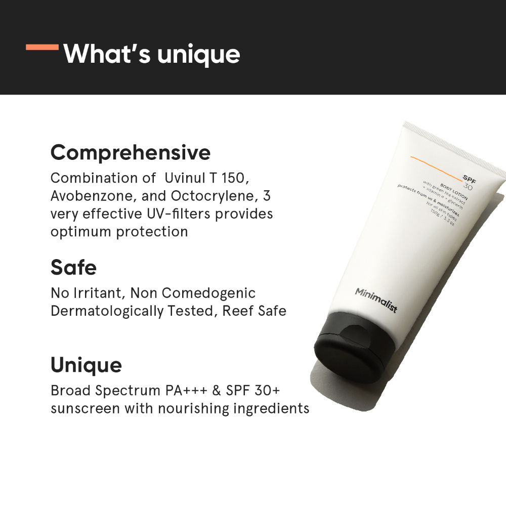 SPF 30 Body Lotion With Vitamin E, Gylcerin & Green Tea Extract
