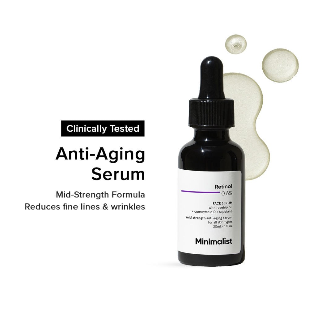 Retinol 0.6% Anti Aging Mid-Strength Formula For Fine Lines & Wrinkles