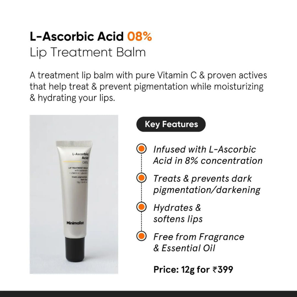 8% L-Ascorbic Acid Lip Treatment Balm