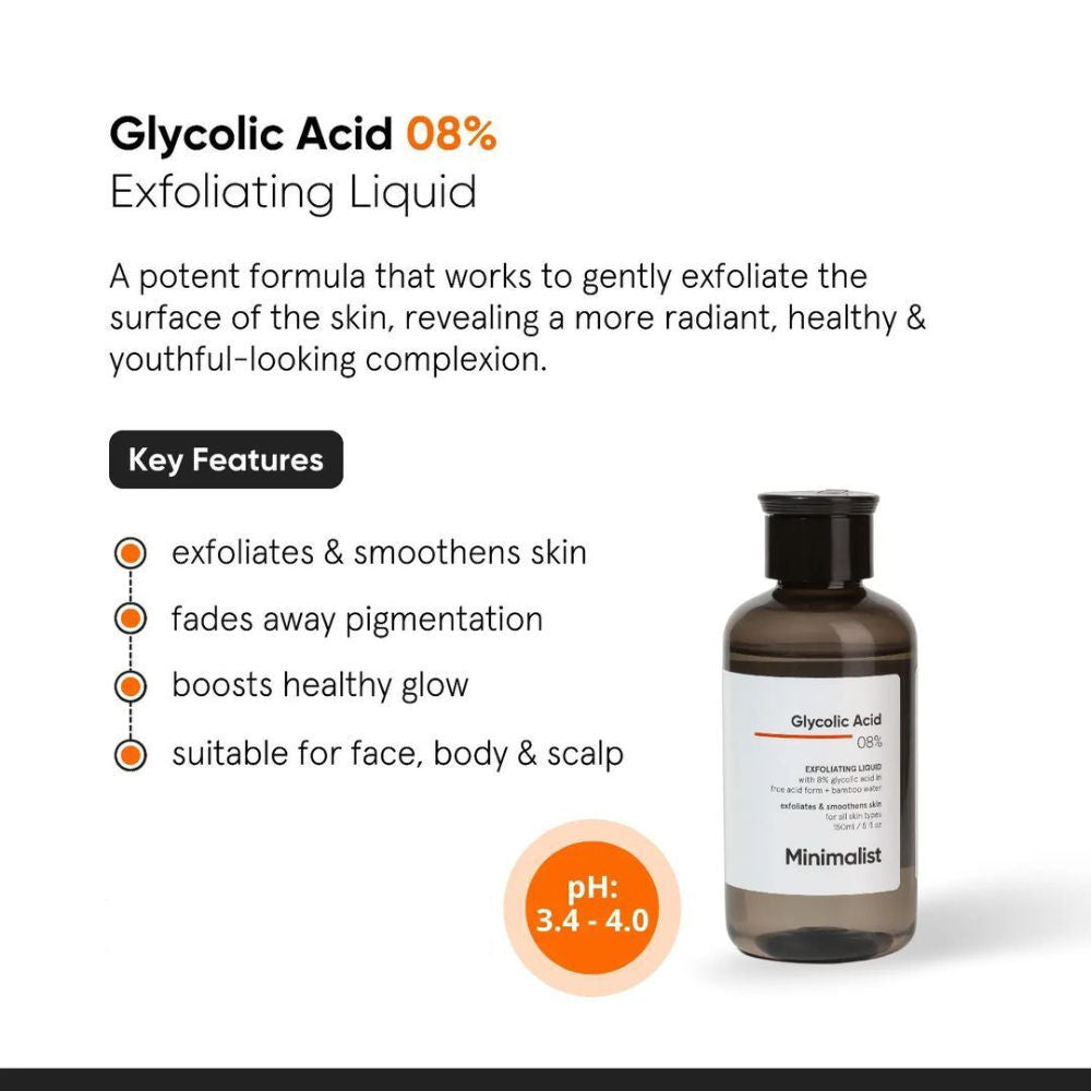 8% Glycolic Acid Toner For Exfoliates Smoothes Skin