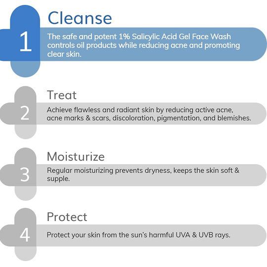 1% Salicylic Acid Face Wash for Active Acne with Salicylic Acid & Witch Hazel