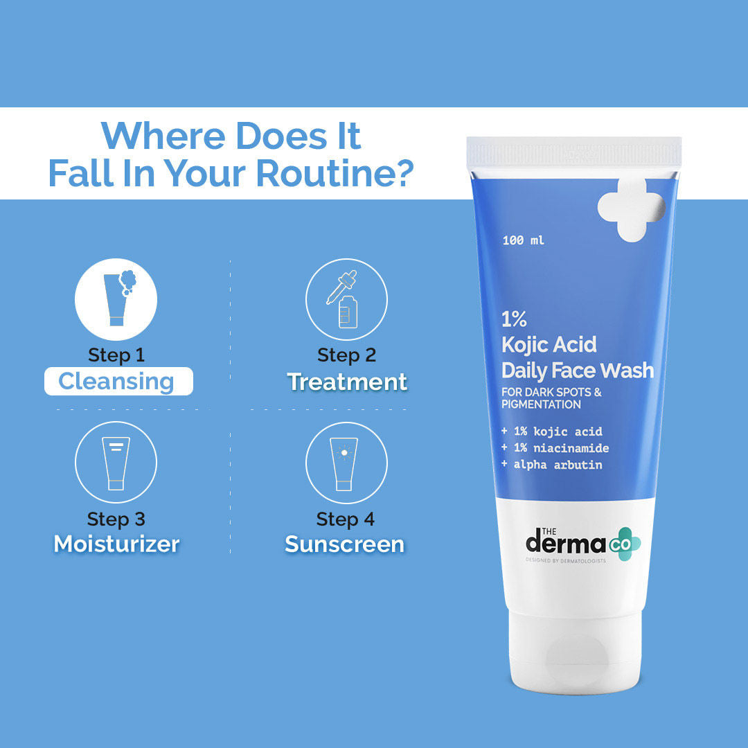 1% Kojic Acid Face Wash I Reduces Dark Spots & Pigmentation | Cleanses & Brightens Skin