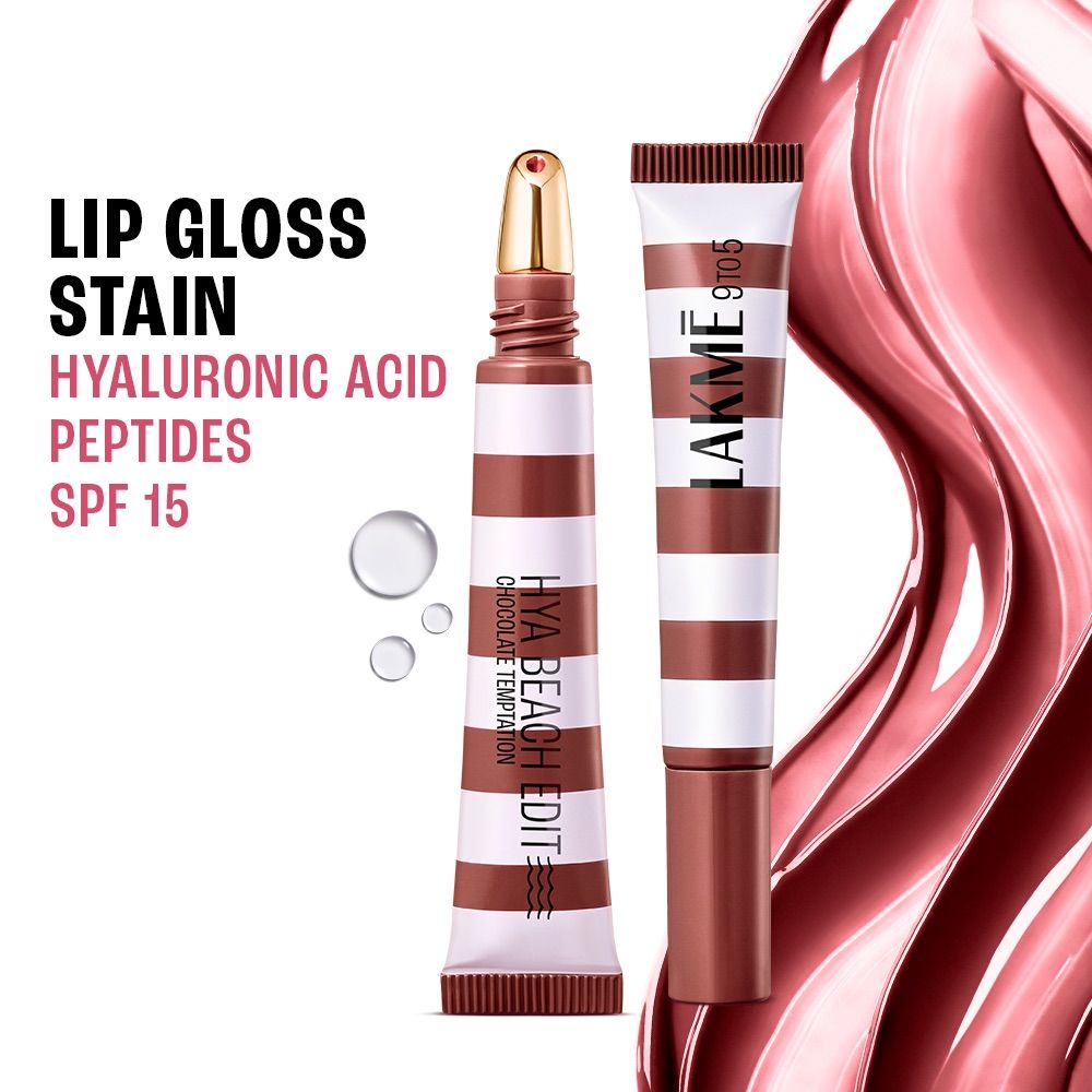 9to5 Hya Beach Edit Lip Gloss Stain, Hydrating, Lasting Tint, SPF 15 - Chocolate Temptation