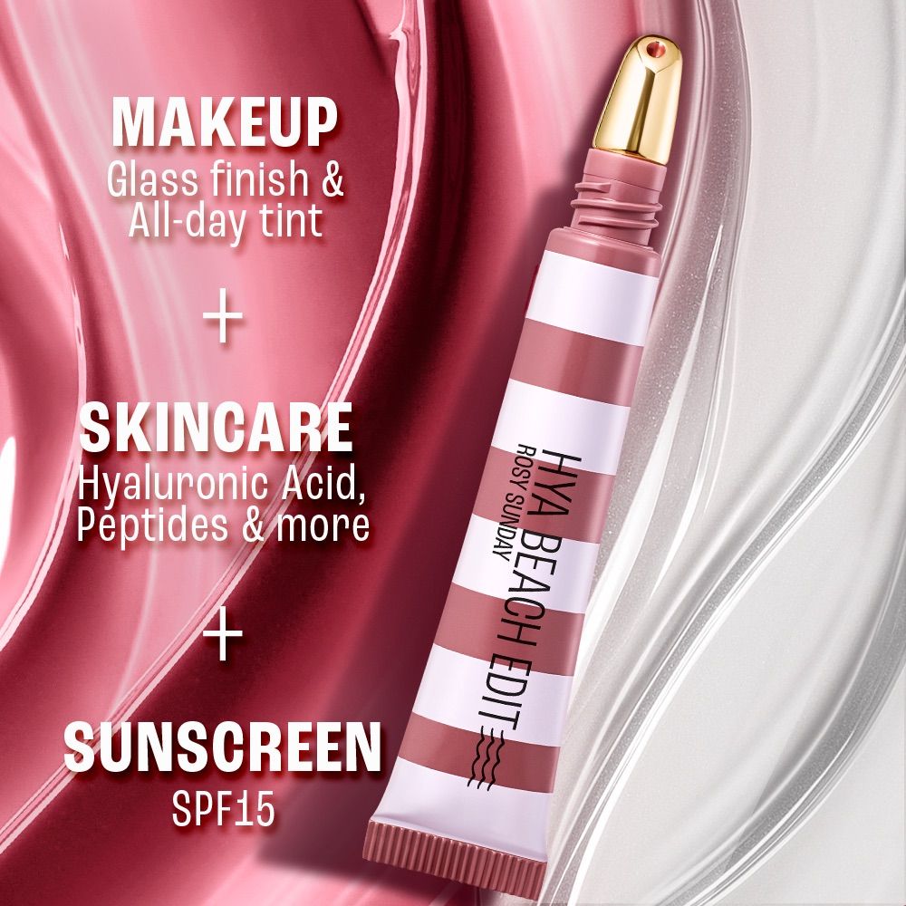 9to5 Hya Beach Edit Lip Gloss Stain, Hydrating, Lasting Tint, SPF 15
