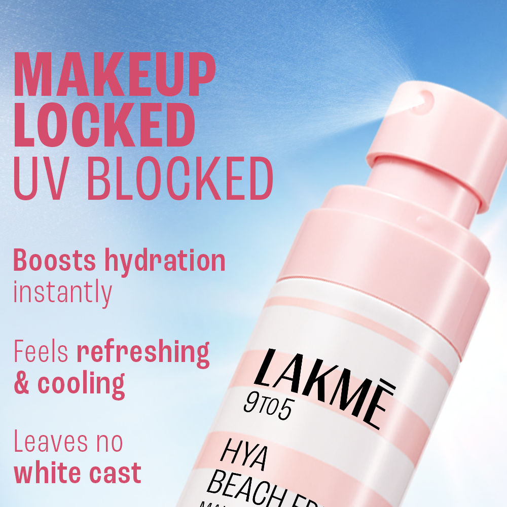 Hya Beach Edit Makeup Mist with UV Protection, Infused with Hyaluronic Acid, Long lasting