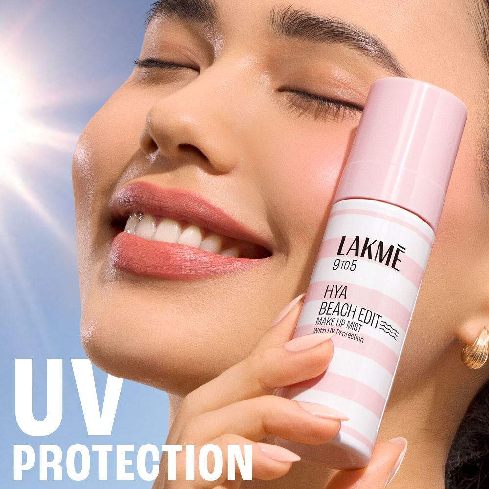 Hya Beach Edit Makeup Mist with UV Protection, Infused with Hyaluronic Acid, Long lasting